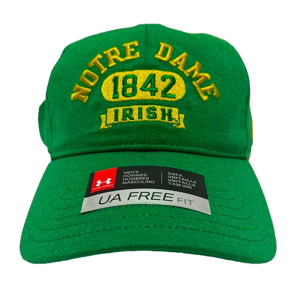 NWT Notre Dame Fighting Irish Under Armour Mens Green Embroidered Adjustable Hat